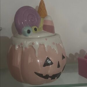 T.J.Maxx Pink Halloween Pumpkin Jar
